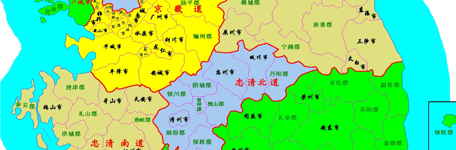 中文版韩国地图图片