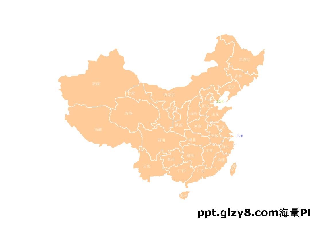 可编辑的中国地图ppt素材图片